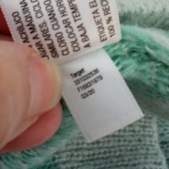 2020 Wild Fable Houndstooth Whiskers Mint Green Chunky Cardigan Balloon Sleeves - Picture 9 of 11